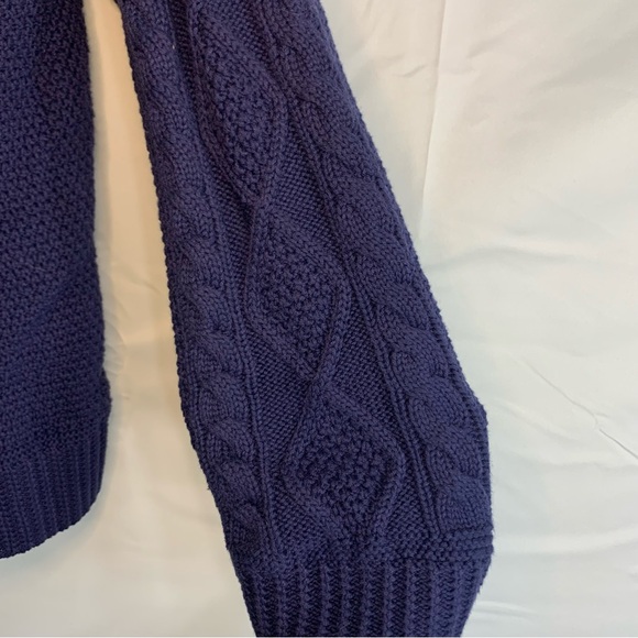 NWT Lauren Ralph Lauren Plus Size Aran-Knit Boatneck Sweater in Navy, size 3X - Picture 4 of 10